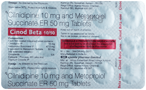 Cinod Beta 10/50 Tablet ER image