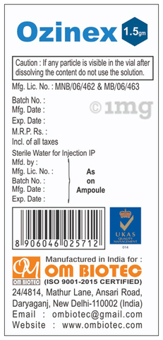Ozinex 1.5gm Injection