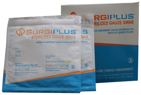 Surgiplus Gauze Swab 7.5cm x 7.5cm x 12ply: Buy box of 25.0 gauzes