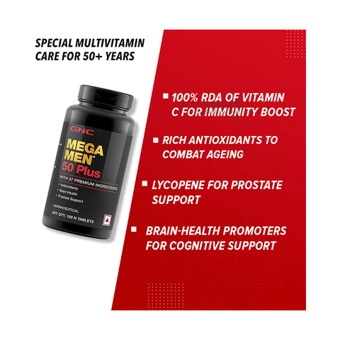 Combo Pack of GNC Triple Strength Fish Oil Softgel (60) u0026 GNC Mega Men 50  Plus Tablet (120): Buy combo pack of 2 bottles at best price in India | 1mg