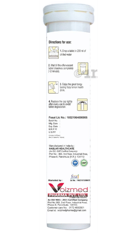 Shriska Electrolytes + Vitamins Effervescent Tablet Lemon image Shriska Electrolytes + Vitamins Effervescent Tablet Lemon image