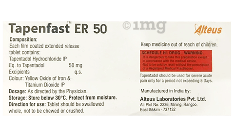 Tapenfast ER 50 Tablet image Tapenfast ER 50 Tablet image