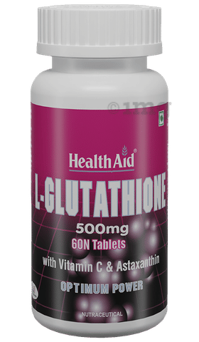 HealthAid L-Glutathione 500 mg Tablet | L Glutathione Supplement | Antioxidant and Daily Nutritional Support: Buy bottle of 60.0 tablets at best price in India