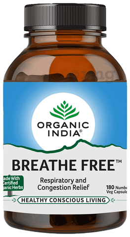 Organic India Breathe Free Veg Capsule Buy bottle of 180.0 vegicaps at best price in India 1mg