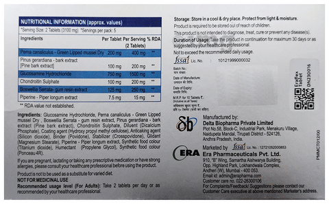 Eraflex Tablet with Glucosamine, Pine Bark Extract & Boswellia Serrata