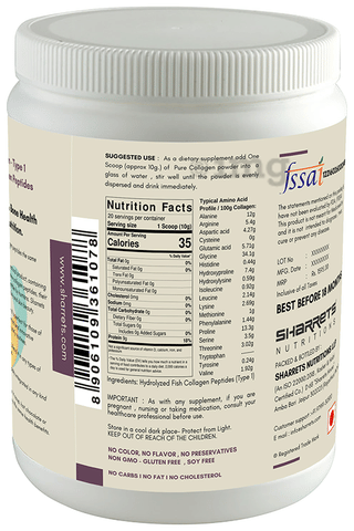 Sharrets Nutritions Pure Collagen Type-1 Powder Unflavored ...