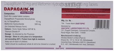 Dapagain-M 10mg/500mg Tablet ER image