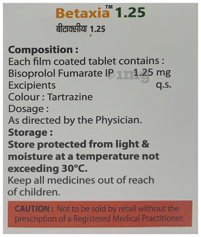 Betaxia 1.25 Tablet image