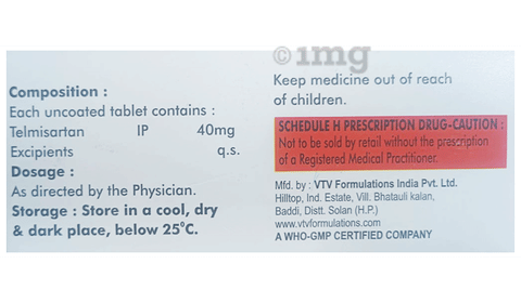 Telmipos 40 Tablet image