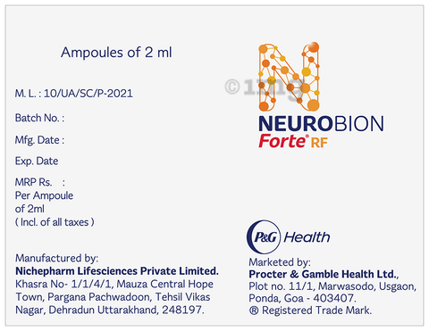 Neurobion Forte RF Injection | B12, B6 & B3 for Tingling, Numbness image Neurobion Forte RF Injection | B12, B6 & B3 for Tingling, Numbness image