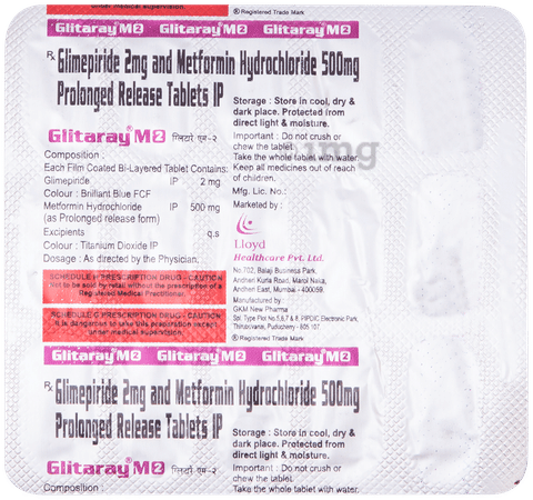 Glitaray M 2mg/500mg Tablet image Glitaray M 2mg/500mg Tablet image