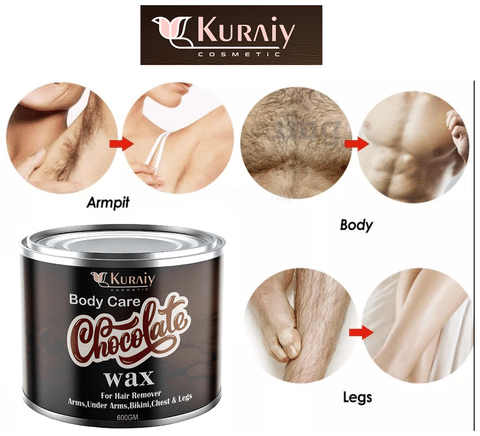 KURAIY® Hair Removal Hot Hard Body Wax Beans (200Gm) for Face, Arm