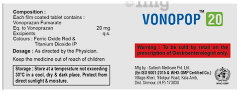 Vonopop 20 Tablet image Vonopop 20 Tablet image