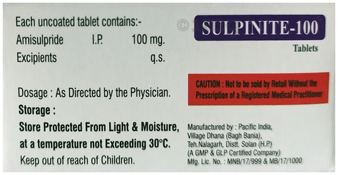 Sulpinite 100 Tablet image Sulpinite 100 Tablet image