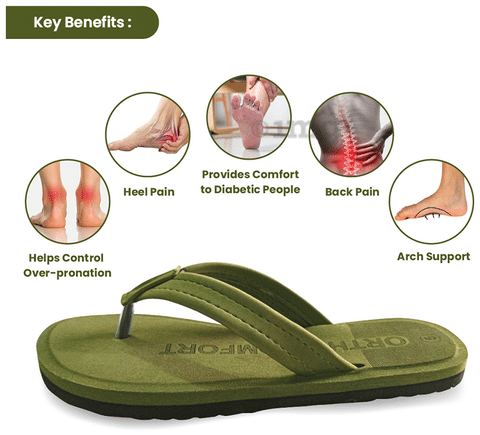 Tata 1mg Ortho Slippers Women Size 7 Olive Green Buy packet of