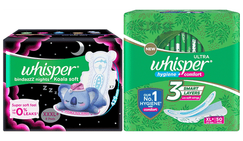 Whisper Bindazzz Nights Sanitary Pads XXXL, 10 Count Price, Uses