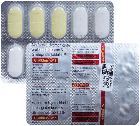Glimbless M 2mg/1000mg Tablet image Glimbless M 2mg/1000mg Tablet image