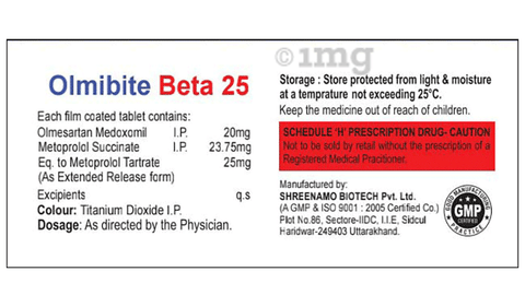 Olmibite Beta 25 Tablet ER image Olmibite Beta 25 Tablet ER image