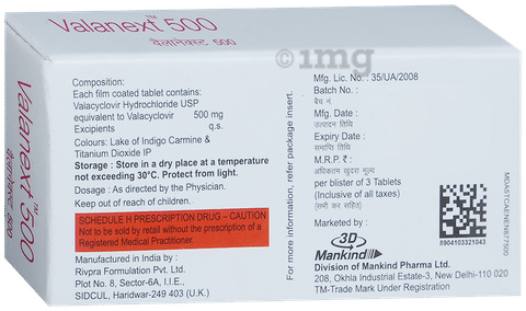Valanext 500mg Tablet image