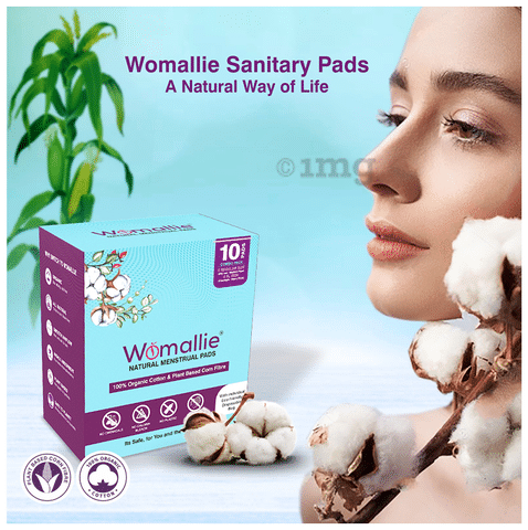 Womallie 100 Organic Cotton Natural Menstrual Sanitary Pads 5 XL