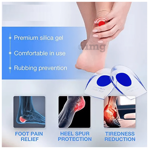 Superfine Comfort Gel Heel Support Cups for Heel Pain, Plantar Fasciitis,  Sore Heel, Bone Spur & Achilles Pain Blue: Buy box of 2.0 units at best  price in India