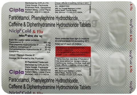 एनआईसीआईपी शीत & फ्लू टैबलेट image