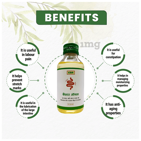 Kbir Castor Oil for Constipation Relief, Large Intestine Lubrication, And  Labor Pain