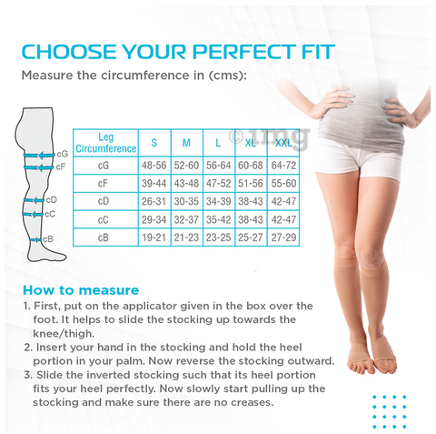 Buy Vissco Medical Compression Stockings (Below Knee) for best price in  India