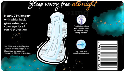 Whisper Bindazzz Nights Pads | Size XXXL: Buy packet of 10.0 pads