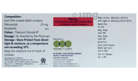 M Uric 20mg Tablet image
