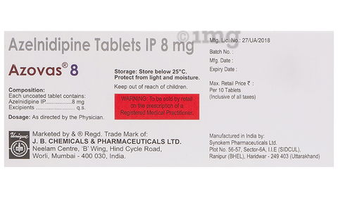 Azovas 8mg Tablet image Azovas 8mg Tablet image