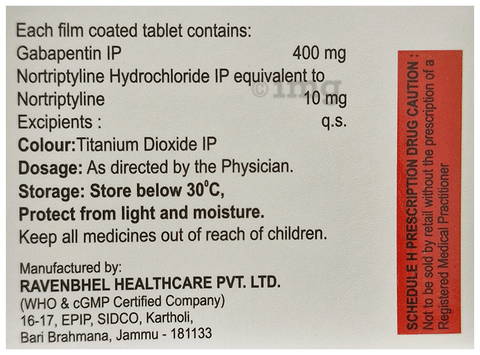 Cytogaba NT 400 Tablet image Cytogaba NT 400 Tablet image