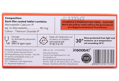 Goodvastatin 80 Tablet image