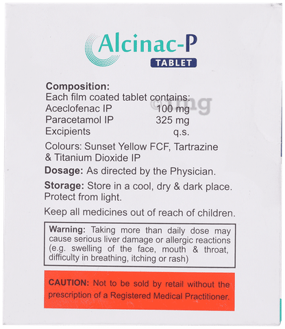 Alcinac P 100mg/325mg Tablet