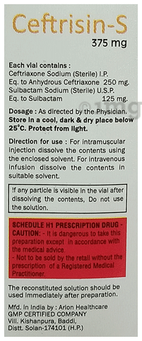 Ceftrisin-S 375mg Injection