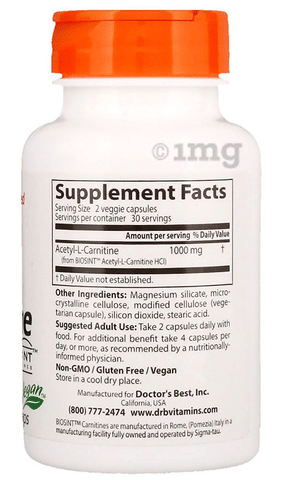 biosint acetyl-l-carnitine Doctors Best Acetyl L-Carnitine with Biosint Carnitines - 500mg - Acetyl L- Carnitine with Biosint Carnitines Doctors Best - Doctors Best Acetylowana L-karnityna main image 1