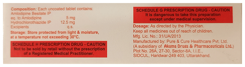 StayHappi Amlodipine+Hydrochlorothiazide 5mg/12.5mg Tablet
