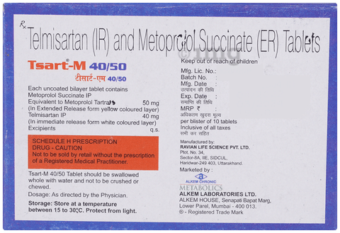 Tsart-M 40/50 Tablet ER image Tsart-M 40/50 Tablet ER image