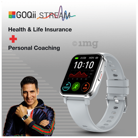 GOQii Stream Bluetooth Calling Smart Watch with 5 Lakh Health 1