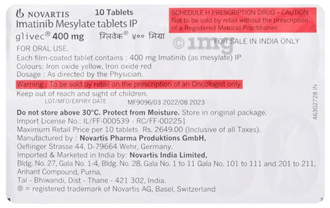 Glivec 400mg Tablet image