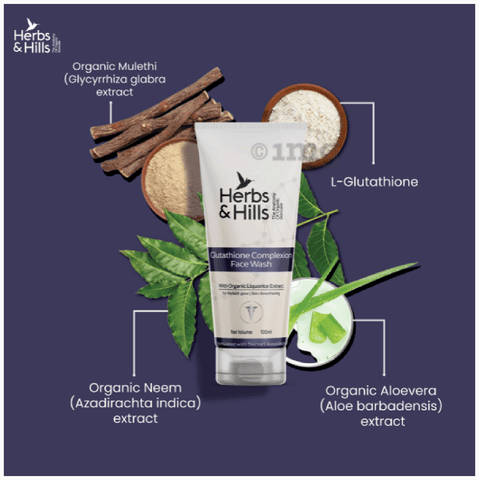 Herbs & Hills Glutathione Complexion Face Wash: Buy tube of 100.0 ml Face  Wash at 𝗯𝗲𝘀𝘁 𝗽𝗿𝗶𝗰𝗲 in India