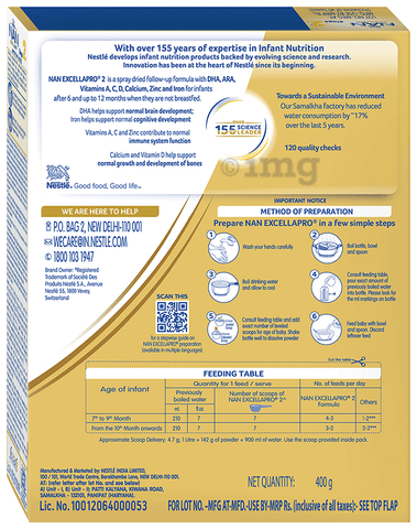 Nestle Nan Excella Pro Stage Follow-up Formula Milk Powder