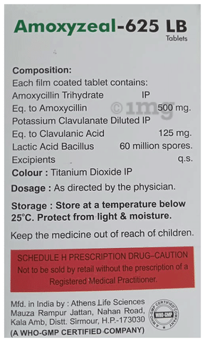 Amoxyzeal 625 LB Tablet