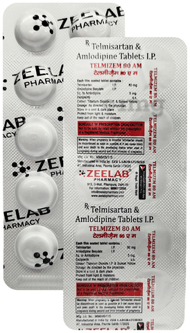Telmizem AM 80mg/5mg Tablet image Telmizem AM 80mg/5mg Tablet image