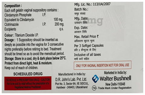 Clindazole Vaginal Suppository