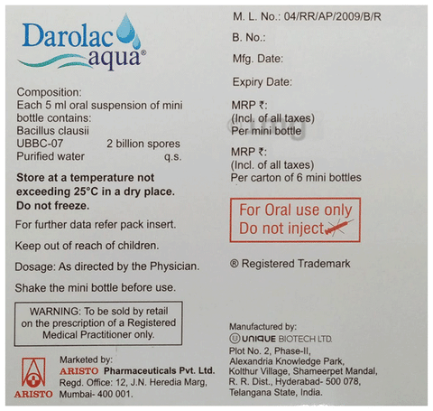 Darolac Aqua Respules 5ml image Darolac Aqua Respules 5ml image