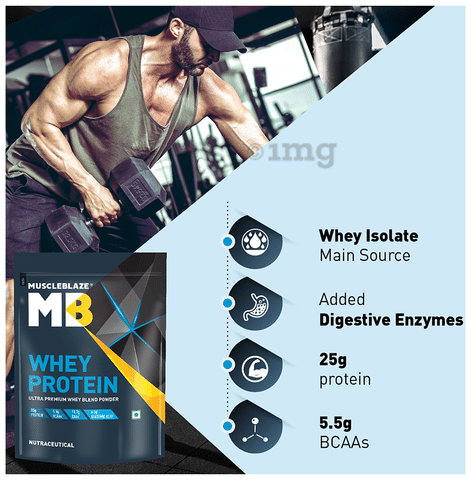 MuscleBlaze Whey Isolate Protein Blend Powder Added Digestive