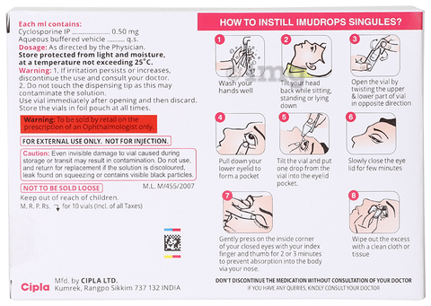 Imudrops Singules (0.5ml each) image