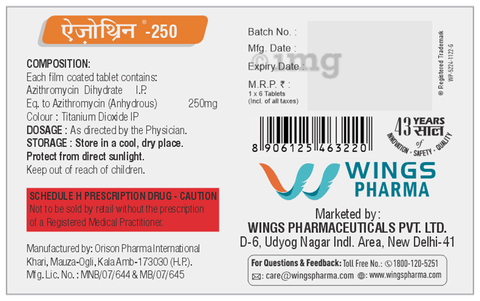 Aizothrin 250 Tablet image