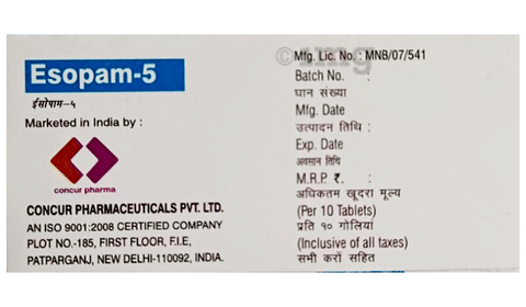Esopam 5 Tablet image